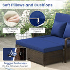 Moccha Outdoor Daybed, Rattan Loveseat Sofa - Image 5