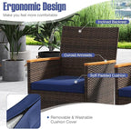 Tangkula 9 Pieces Rattan Outdoor Dining Set - Image 4