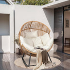 JAMFLY Egg Chair Rocking Chairs, Wicker Patio Chair Oversized Lounger Chair - Image 3