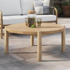 Nathan James Bora Round Outdoor Coffee Table, Farmhouse Wood Coffee Table by NathanJames