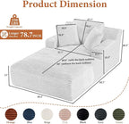 78.7" Chaise Lounge Chair Indoor, Oversized Boneless Couch Comfy Upholstered - Image 2