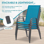 Outdoor Stackable Chairs Set of 4, Stacking Patio Chairs - Image 4