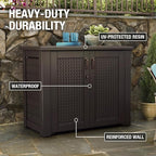Rubbermaid Decorative Outdoor Storage Cabinet, Weather Resistant, Organization - Image 3