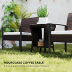 Outsunny 18" Outdoor Wicker Coffee Table, 2-Tier Patio Side Table - Image 4