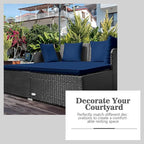Outdoor Rattan Daybed, Patio Loveseat Sofa Set w/Comfortable Cushions, Extra - Image 5