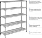 3500LBS 59" W 5 Tier Storage Shelves Rack Metal Wire Shelving Unit, Storage - Image 7