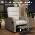LayinSun Oversized Wicker Outdoor Swivel Glider Recliner - Image 3
