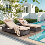 Outdoor Lounge Chairs, Pool Lounge Chairs Set of 2, Outdoor Chaise Lounge - Image 3