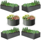 A ANLEOLIFE 6-Pack 4X4X1.5ft & 6X3X1.5ft Deep Root Galvanized Raised Garden by AAnleolife