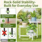 3 Tiered Tall Plant Stand Indoor Outdoor, Metral Plant Shelf - Image 3