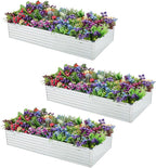 3 Pack 6x3x1FT Galvanized Raised Garden Beds Kit Outdoor Metal Gardening by Meberam