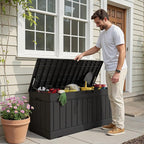 Devoko 78 Gallon Deck Box, Waterproof Resin Outdoor Storage Box - Image 6