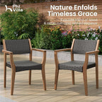PHI VILLA 7 Pieces Acacia Wood Outdoor Dining Set - Image 4