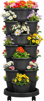 VECELO 7 Tier Vertical Garden Planter, Self Watering Stackable Planters by VECELO