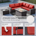 Kullavik 7 Pieces Outdoor Patio Furniture Set - Image 5