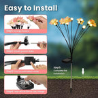 Solar Garden Lights, Warm White LED Swaying Solar Flowers Light - Image 6