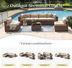 Aoxun 7 Piece Patio Furniture Set Wicker Rattan Patio Conversation Set Outdoor - Image 5