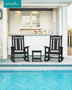 SERWALL Oversized Rocking Chair Set of 4 Outdoor, HDPE Outdoor Rocking Chair - Image 8