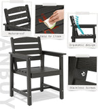 Anbuy Patio HDPE Dining Table Sets, Patio Dining Chairs Set of 2 - Image 3