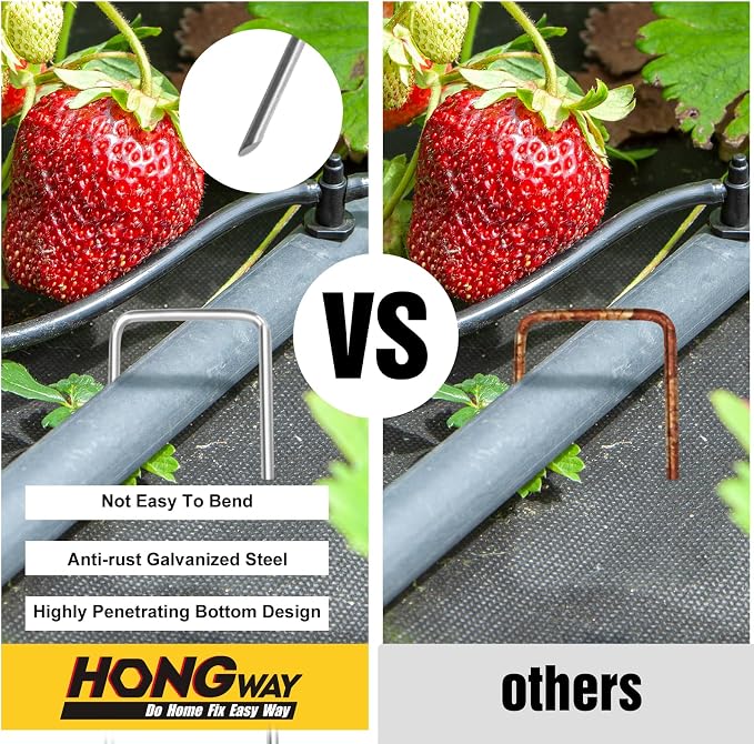 HongWay 240 Pack 4 Inch Landscape Staples, Garden Staples 12 Gauge Galvanized - Image 4