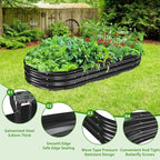 Oval Galvanized Planter Box, Metal Raised Garden Bed - Image 4