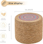 Handwoven Ottoman Pouf, Natural Seagrass Footstool, Round Braided Outdoor Seat - Image 3