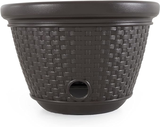 Suncast 6 Pack Decorative Wicker Garden Hose Holder Pot - Image 4