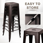 Elevon 30 Inches Metal Bar Stools, High Backless Stools, Indoor Outdoor - Image 5