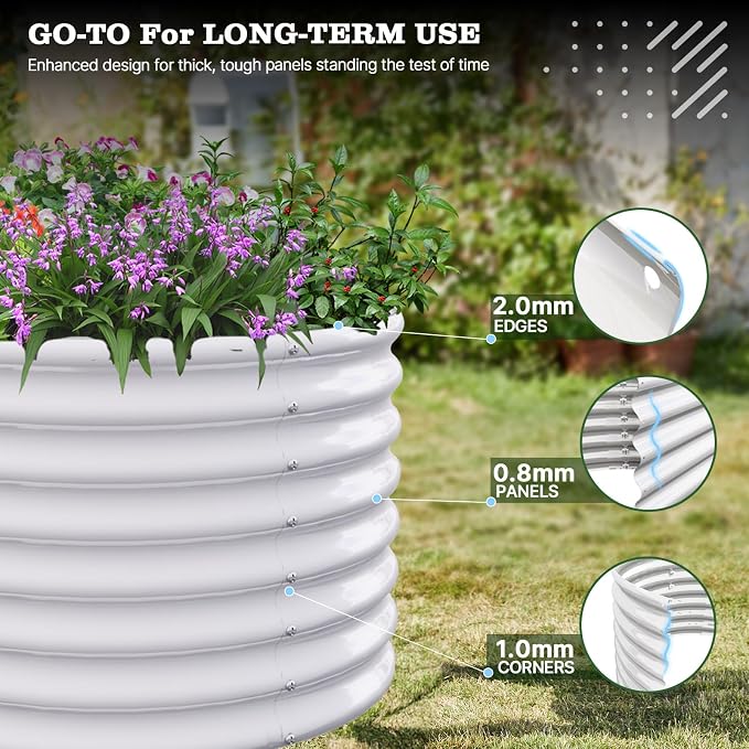 A ANLEOLIFE Set of 6 24 Inch Tall Antique White Raised Garden Beds Kit - Image 7