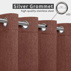Easy-Going Linen Look Outdoor Curtains Waterproof Windproof Porch Curtains - Image 3
