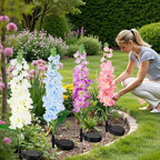 4 Pack Color Changing Solar Lights Outdoor Waterproof, Solar Delphinium Flower - Image 3