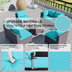 Kullavik 9 Pieces Outdoor Patio Furniture Set PE Wicker Rattan Sectional Sofa - Image 4
