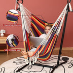 ZEYU Hammock Chair with Stand Double Hammock Chair Bohemian Style with Tassel - Image 6