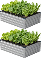 4x3x1 ft Galvanized Raised Garden Bed, Outdoor Planter Box Metal Patio Kit by Zunatu
