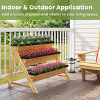 HAPPYGRILL 3-Tier Wooden Raised Garden Bed, Elevated Planter Box Kit - Image 3