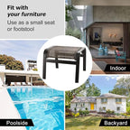 Outdoor Ottomans for Patio Footrest Metal Chairs Patio Footstools Furniture - Image 6