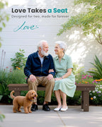 SERWALL 2-Person Outdoor Bench Backless, HDPE Outdoor Benches Weatherproof - Image 4
