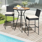 HAPPYGRILL Wicker Patio Barstools Set of 4, Outdoor Rattan Bar Chairs - Image 4