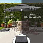 Best Choice Products 12x12ft LED Cantilever Patio Umbrella w/Base Included & - Image 6