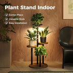 Bamworld Plant Stand with Grow Lights Indoor Plant Stand Tall Metal Wood Plant - Image 4