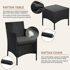 Yaheetech 3 Pieces Patio Porch Furniture Set, Outdoor PE Rattan Wicker - Image 3