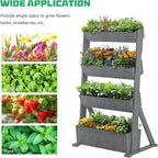 DoCred Vertical Wooden Raised Garden Bed, 4 Tier Garden Planters Freestanding - Image 9
