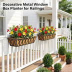 HFHOME 24 inch Window Deck Rail Planter Including Coco Liner - Image 3