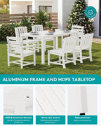 SERWALL 11-Piece Outdoor Dining Set, All Weather HDPE Outdoor Furniture Set - Image 6