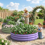 Kesfitt Round Raised Garden Bed, Open-Bottom Design, 12-Inch Deep Outdoor - Image 8