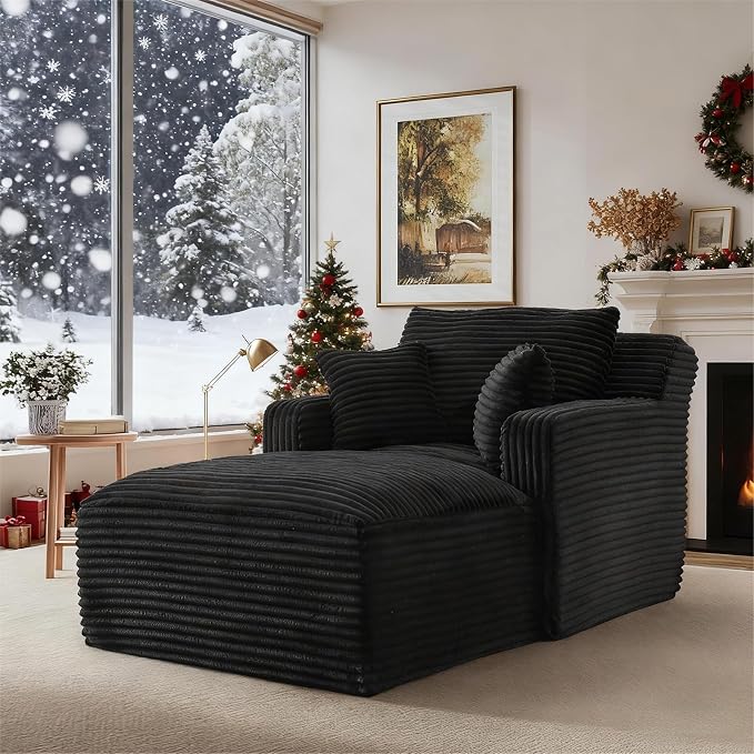 65.4" Chaise Lounge Chair Indoor, Oversized Boneless Couch Comfy Upholstered - Image 8