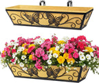 2 Pack 24 Inch Window Boxes Planter Railing Planters Box by KarlliuHOMEGARDEN