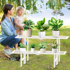 2 Tier Metal Plant Stand Outdoor Indoor, Separated Tiered Outdoor Folding Plant - Image 7