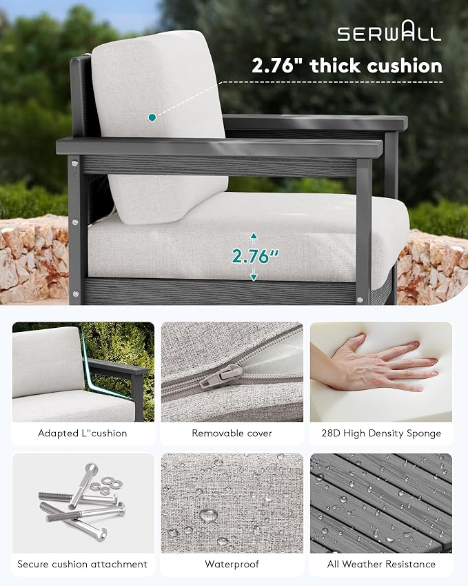 SERWALL 2 Pieces Single Cushioned Sofa Chair - Image 5