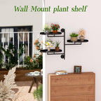 Window Sill Rotating Plant Stand Shelf Indoor Black Metal Floating Shelves - Image 6